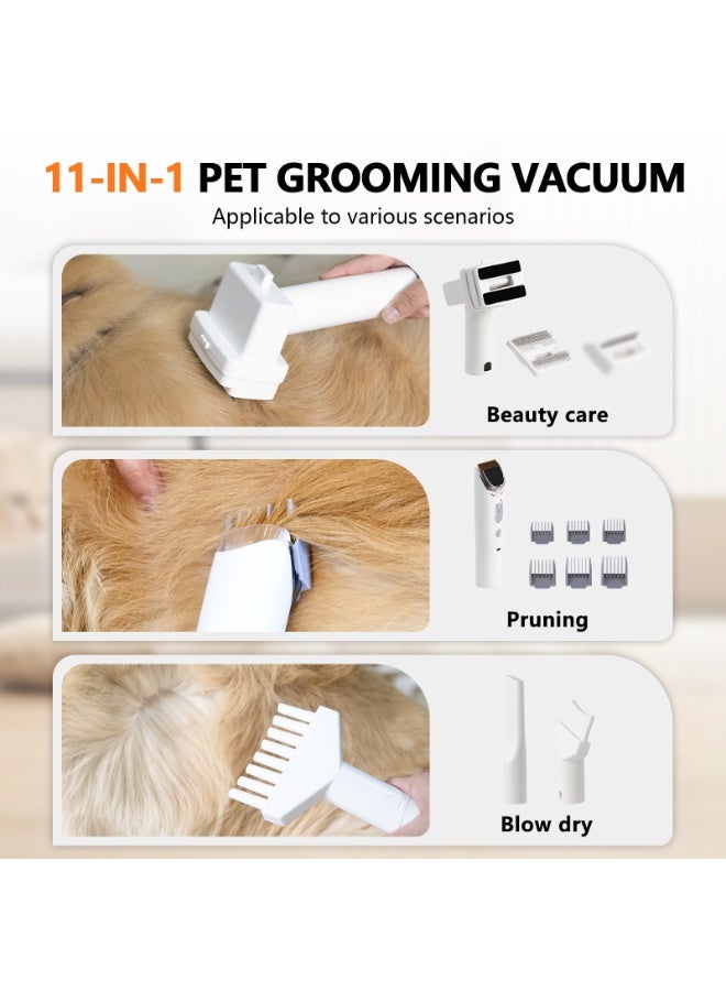 مكنسة كهربائية للعناية بالحيوانات الأليفة 11 في 1 مع مجفف وماكينة حلاقة، منخفضة الضوضاء، سعة 2.2 لتر، للعناية المنزلية بالكلاب والقطط - Image 2